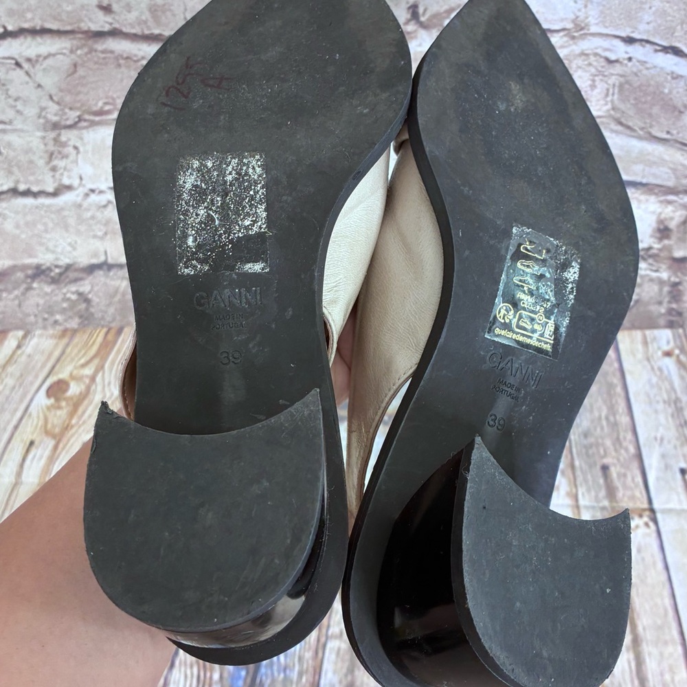 Ganni Feminine Slingback Pump in Off White Size 39 US 9 - Picture 7 of 9